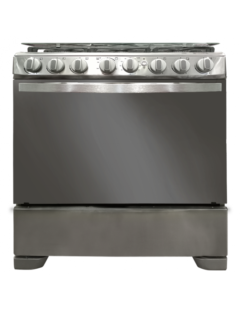 Estufa Frigidaire gas independiente 30”, 6 hornillas, gris. |  ElectroDomesticos.com.do - electrodomesticos.com.do